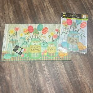 Easter doormat and garden flag